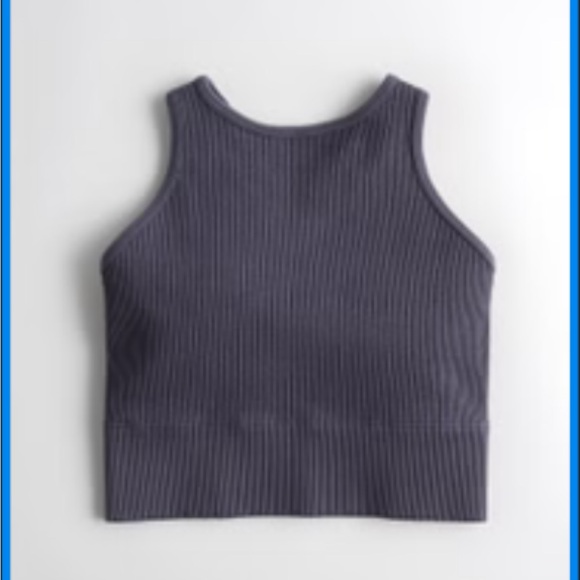 Gilly Hicks Ribbed Seamless Longline High-Neck Bra Top - Picture 1 of 4